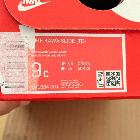 NEW NIKE KAWA BABY SLIDE SIZE 9C BLACK - Picture 5 of 6